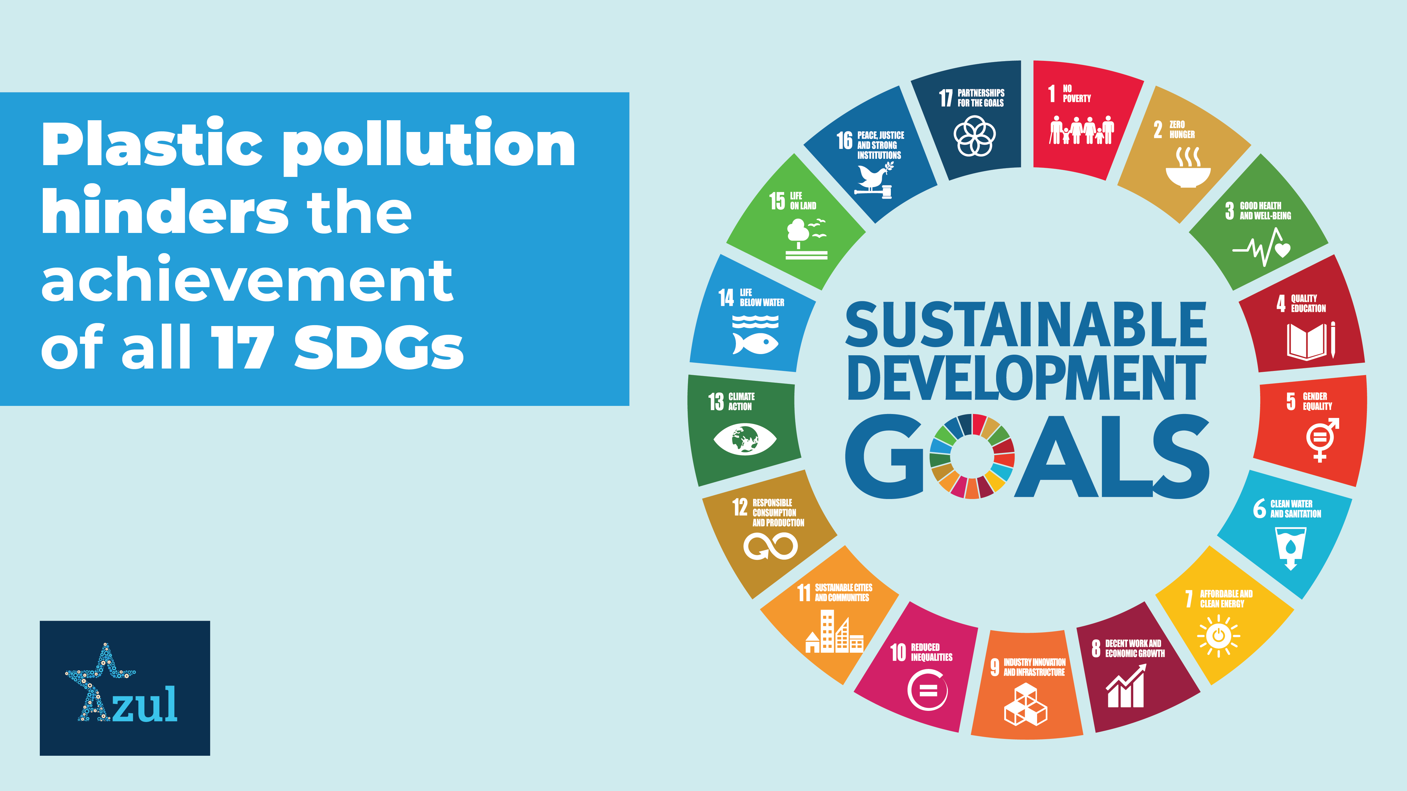 Plastic Pollution Impact on SDGs – Azul infographic