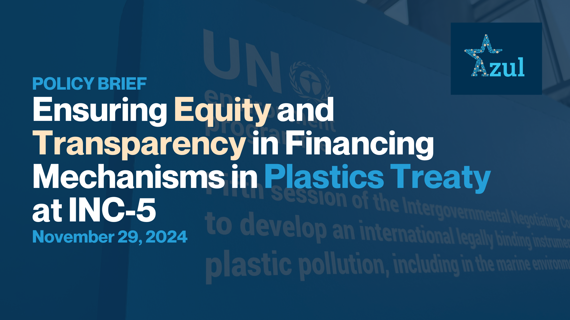 [POLICY BRIEF] Ensuring Equity and Transparency in Financing Mechanisms in Plastics Treaty at INC-5